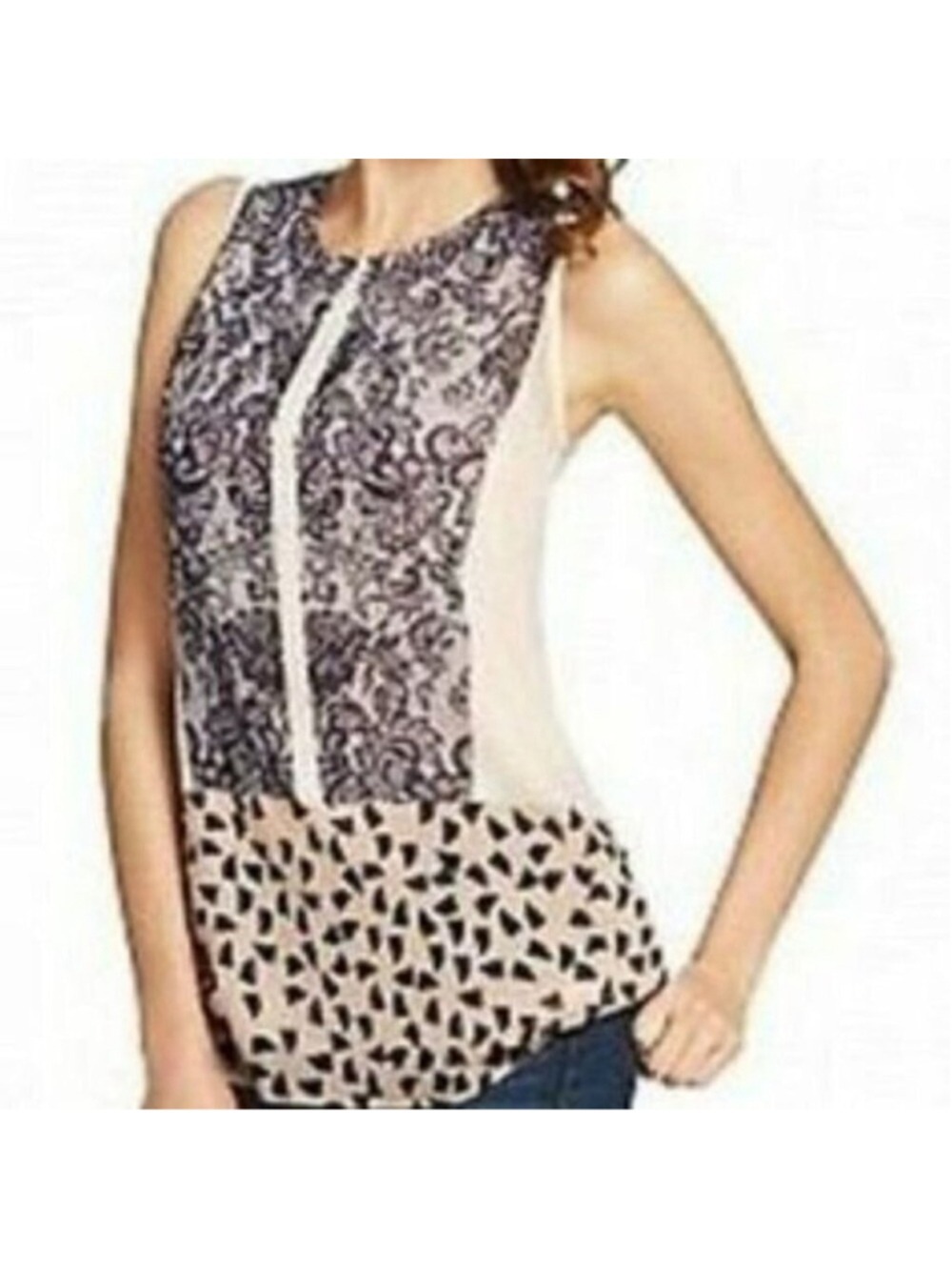 CAbi 938 Rosewater White Ladylike Sheer Top Medium